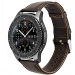 Per Huami 1s/Huami 2/Ticwatch1/Ticwatch Pro/Samsung Galaxy Watch 46mm/Samsung S3/Huawei Watch 2 Pro/Huawei GT/Huawei Glory Magic Cinturino in pelle bovina con motivo Crazy Horse, Light Brown, Dark Brown