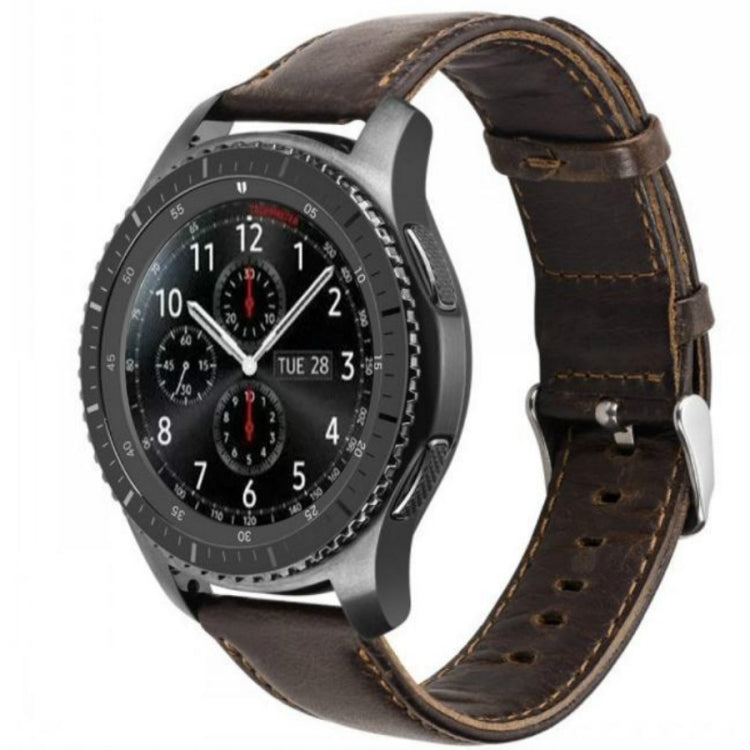 Per Huami 1s/Huami 2/Ticwatch1/Ticwatch Pro/Samsung Galaxy Watch 46mm/Samsung S3/Huawei Watch 2 Pro/Huawei GT/Huawei Glory Magic Cinturino in pelle bovina con motivo Crazy Horse, Light Brown, Dark Brown