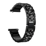Per Huami 1/Huami 2/Ticwatch1/Ticwatch Pro/Samsung Galaxy Watch 46mm/Samsung S3/Huawei Watch2 Pro/Huawei GT/Huawei Glory Magic Full Diamond Modelli con inserto in metallo Cinturino universale da 22 mm, Black, Silver, Gold, Rose Gold