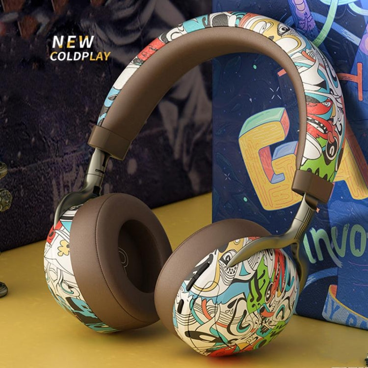 VJ086 Auricolare per graffiti Auricolare Bluetooth per sport senza fili Auricolare con stampa a colori per il trasferimento dell'acqua, supporto TF, FM