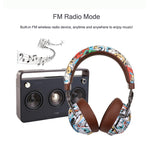 VJ086 Auricolare per graffiti Auricolare Bluetooth per sport senza fili Auricolare con stampa a colori per il trasferimento dell'acqua, supporto TF, FM