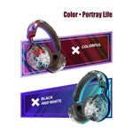 VJ086 Auricolare per graffiti Auricolare Bluetooth per sport senza fili Auricolare con stampa a colori per il trasferimento dell'acqua, supporto TF, FM