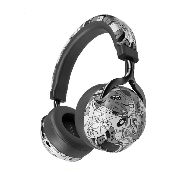 VJ086 Auricolare per graffiti Auricolare Bluetooth per sport senza fili Auricolare con stampa a colori per il trasferimento dell'acqua, supporto TF, FM