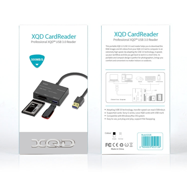 Lettore di schede ad alta velocità Onten 5212B da USB 3.0 a XQD + scheda SD, 5212B