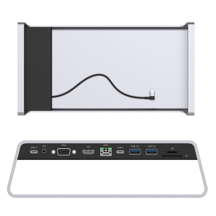 Onten 95109 Da Tipo C a HDMI + VGA + RJ45 + USB 3.0 x 2 Adattatore multifunzione 11 in uno e base per computer
