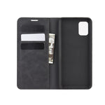 Per Galaxy A31 Custodia in pelle con ventosa magnetica per affari retro-pelle con supporto, slot per carte e portafoglio, For Galaxy A31