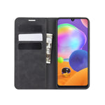 Per Galaxy A31 Custodia in pelle con ventosa magnetica per affari retro-pelle con supporto, slot per carte e portafoglio, For Galaxy A31