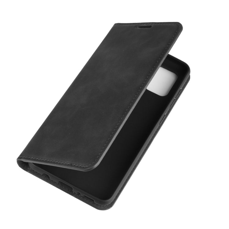 Per Galaxy A31 Custodia in pelle con ventosa magnetica per affari retro-pelle con supporto, slot per carte e portafoglio, For Galaxy A31