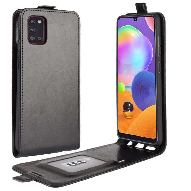 Per Galaxy A31 R64 Texture Custodia protettiva in pelle a vibrazione verticale singola con slot per schede e cornice per foto, For Galaxy A31