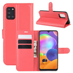 Per Galaxy A31 Litchi Texture Custodia protettiva a vibrazione orizzontale con supporto e slot per schede e portafoglio, For Galaxy A31