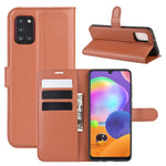 Per Galaxy A31 Litchi Texture Custodia protettiva a vibrazione orizzontale con supporto e slot per schede e portafoglio, For Galaxy A31