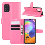 Per Galaxy A31 Litchi Texture Custodia protettiva a vibrazione orizzontale con supporto e slot per schede e portafoglio, For Galaxy A31