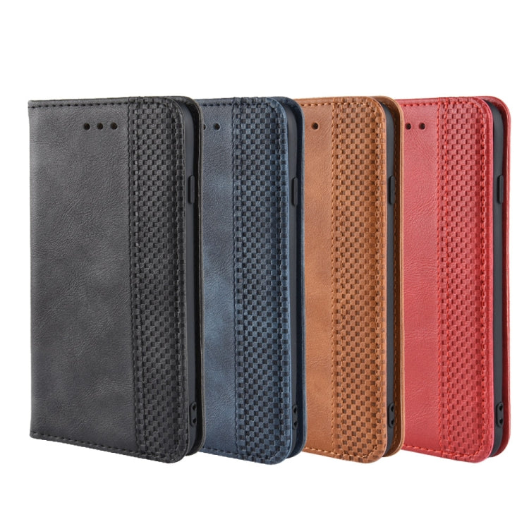 Per iPhone SE (2020) Custodia in pelle a vibrazione orizzontale con struttura retrò Crazy Horse con fibbia magnetica, con supporto e slot per schede e cornice per foto, For iPhone SE 2022 / SE 2020