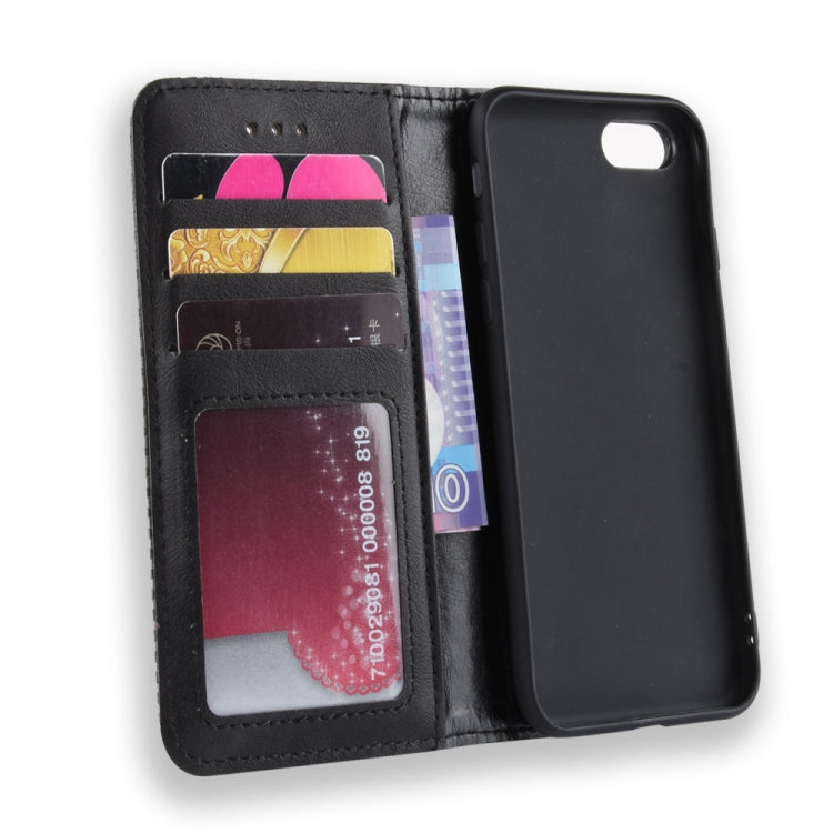 Per iPhone SE (2020) Custodia in pelle a vibrazione orizzontale con struttura retrò Crazy Horse con fibbia magnetica, con supporto e slot per schede e cornice per foto, For iPhone SE 2022 / SE 2020
