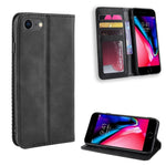 Per iPhone SE (2020) Custodia in pelle a vibrazione orizzontale con struttura retrò Crazy Horse con fibbia magnetica, con supporto e slot per schede e cornice per foto, For iPhone SE 2022 / SE 2020