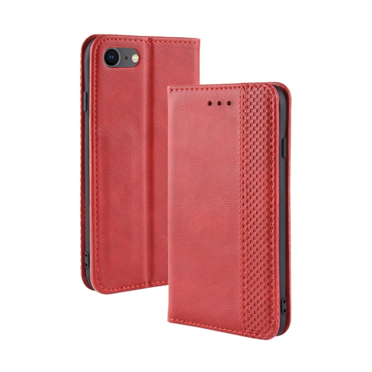 Per iPhone SE (2020) Custodia in pelle a vibrazione orizzontale con struttura retrò Crazy Horse con fibbia magnetica, con supporto e slot per schede e cornice per foto, For iPhone SE 2022 / SE 2020