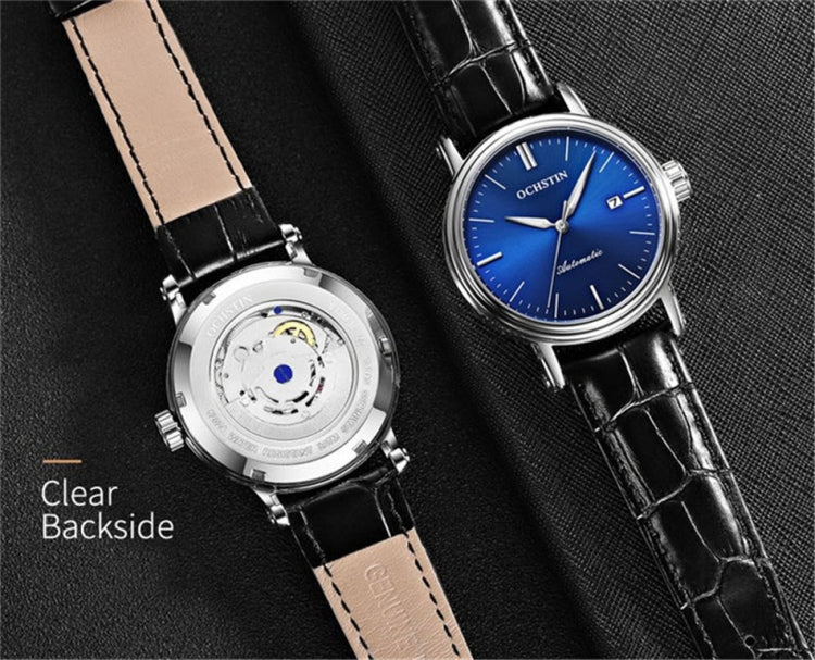 Ochstin 2024 Orologio meccanico automatico da uomo Calendario impermeabile Orologio da uomo meccanico da lavoro in pelle