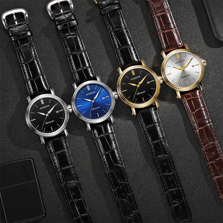 Ochstin 2024 Orologio meccanico automatico da uomo Calendario impermeabile Orologio da uomo meccanico da lavoro in pelle