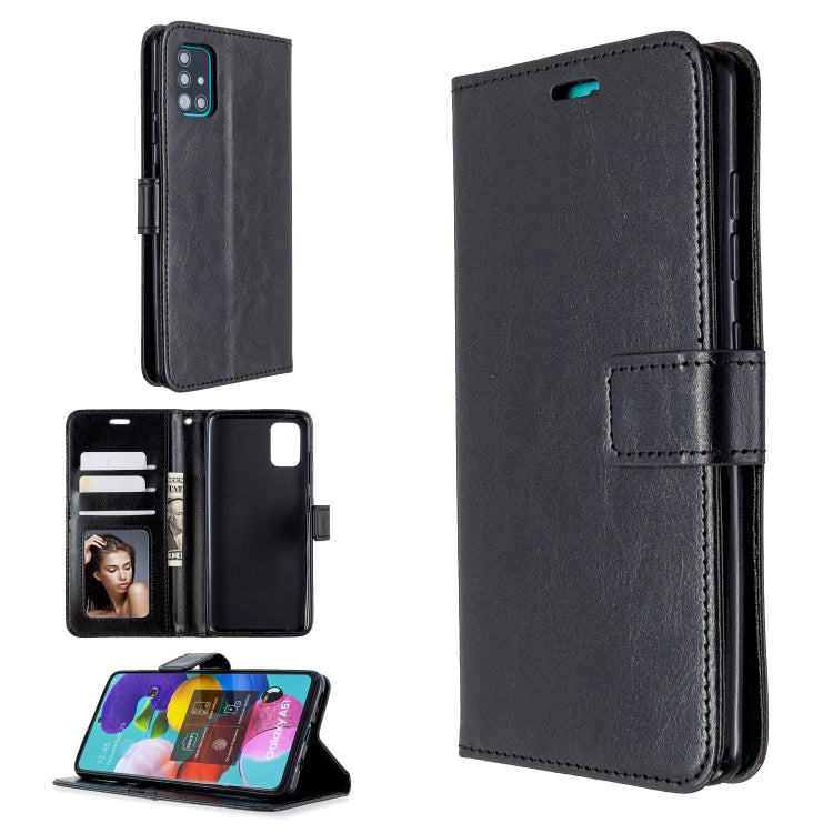 Per Galaxy A51 Custodia in pelle a vibrazione orizzontale Crazy Horse Texture con supporto e slot per schede e portafoglio e cornice per foto, For Galaxy A51