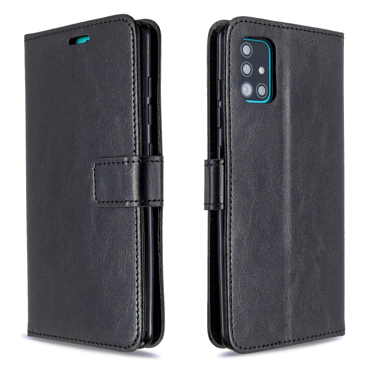 Per Galaxy A51 Custodia in pelle a vibrazione orizzontale Crazy Horse Texture con supporto e slot per schede e portafoglio e cornice per foto, For Galaxy A51
