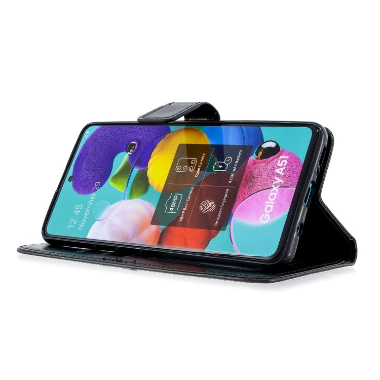 Per Galaxy A51 Custodia in pelle a vibrazione orizzontale Crazy Horse Texture con supporto e slot per schede e portafoglio e cornice per foto, For Galaxy A51