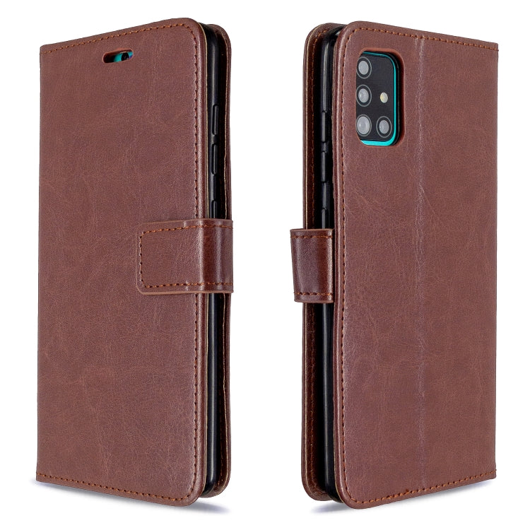 Per Galaxy A51 Custodia in pelle a vibrazione orizzontale Crazy Horse Texture con supporto e slot per schede e portafoglio e cornice per foto, For Galaxy A51
