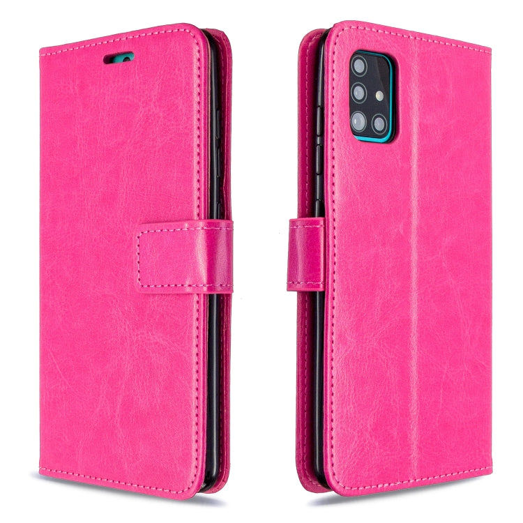 Per Galaxy A51 Custodia in pelle a vibrazione orizzontale Crazy Horse Texture con supporto e slot per schede e portafoglio e cornice per foto, For Galaxy A51