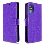Per Galaxy A51 Custodia in pelle a vibrazione orizzontale Crazy Horse Texture con supporto e slot per schede e portafoglio e cornice per foto, For Galaxy A51
