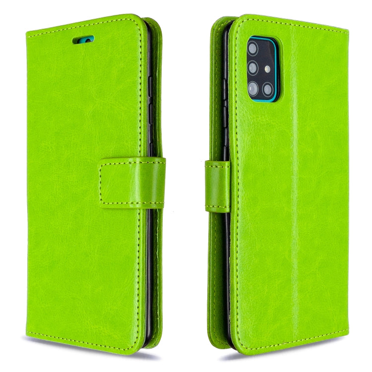 Per Galaxy A51 Custodia in pelle a vibrazione orizzontale Crazy Horse Texture con supporto e slot per schede e portafoglio e cornice per foto, For Galaxy A51