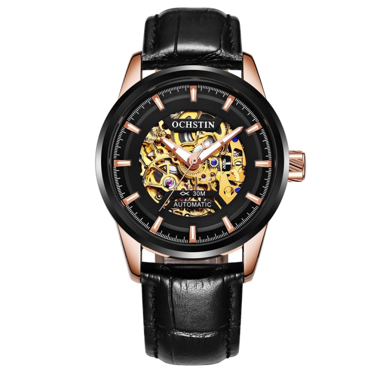 Ochstin 2002C orologio meccanico da uomo automatico in pelle cava orologio da uomo impermeabile con luce notturna da uomo