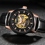 Ochstin 2002C orologio meccanico da uomo automatico in pelle cava orologio da uomo impermeabile con luce notturna da uomo