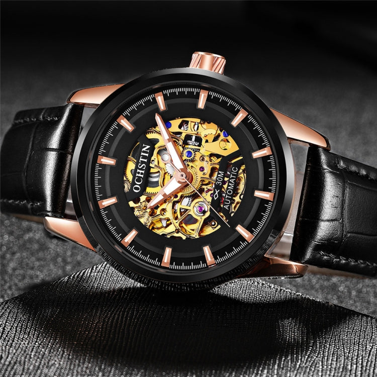 Ochstin 2002C orologio meccanico da uomo automatico in pelle cava orologio da uomo impermeabile con luce notturna da uomo