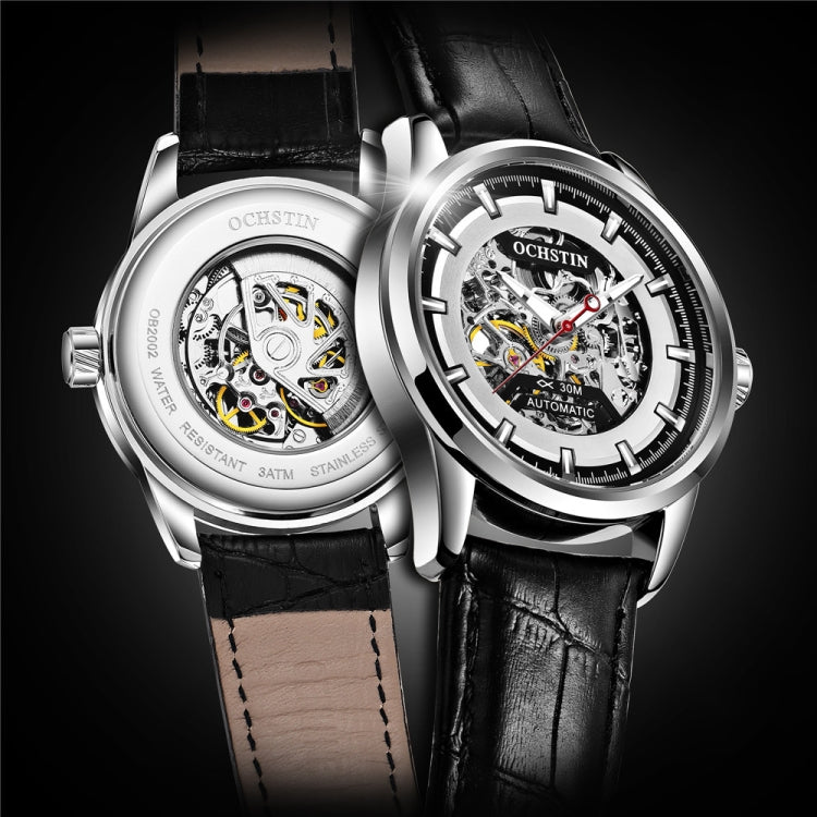 Ochstin 2002C orologio meccanico da uomo automatico in pelle cava orologio da uomo impermeabile con luce notturna da uomo