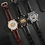 Ochstin 2002C orologio meccanico da uomo automatico in pelle cava orologio da uomo impermeabile con luce notturna da uomo
