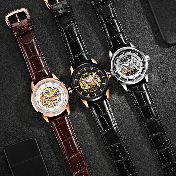 Ochstin 2002C orologio meccanico da uomo automatico in pelle cava orologio da uomo impermeabile con luce notturna da uomo
