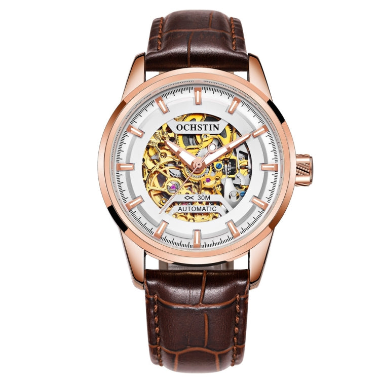 Ochstin 2002C orologio meccanico da uomo automatico in pelle cava orologio da uomo impermeabile con luce notturna da uomo