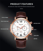 Orologio multifunzione Ochstin 6105 Orologio da uomo d'affari per il tempo libero Orologio da polso al quarzo impermeabile