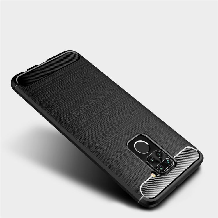 Per custodia in TPU in fibra di carbonio con trama spazzolata XiaomiRedmi Note9, For Redmi Note 9
