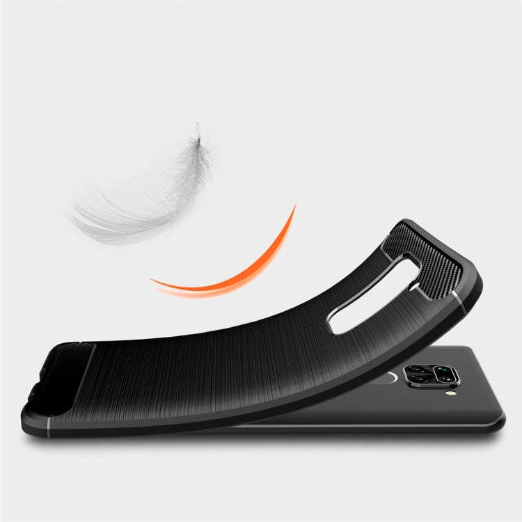Per custodia in TPU in fibra di carbonio con trama spazzolata XiaomiRedmi Note9, For Redmi Note 9