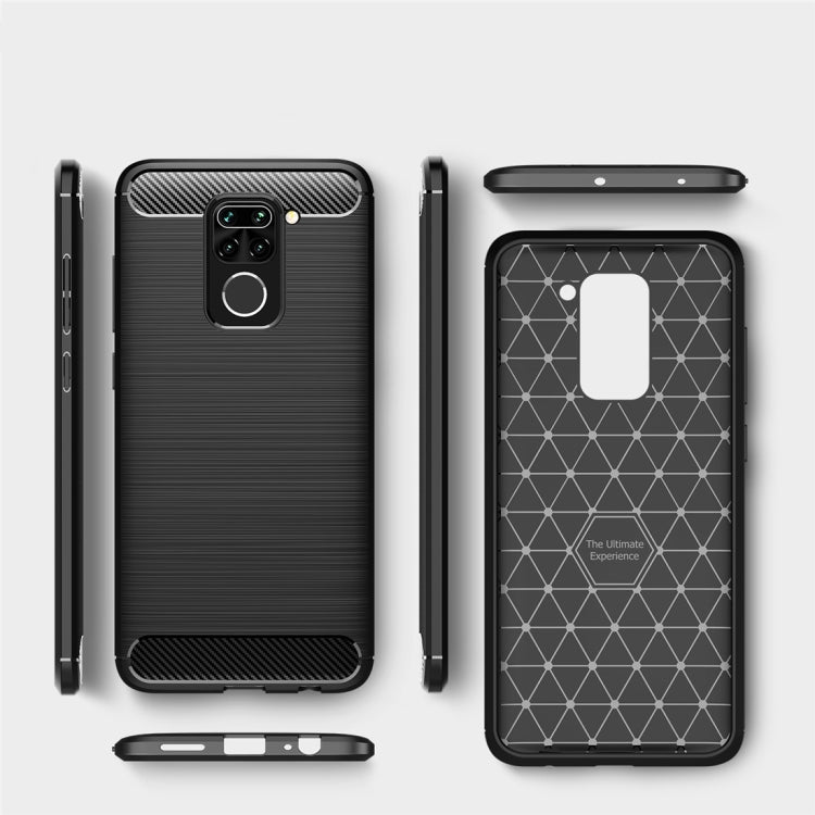 Per custodia in TPU in fibra di carbonio con trama spazzolata XiaomiRedmi Note9, For Redmi Note 9