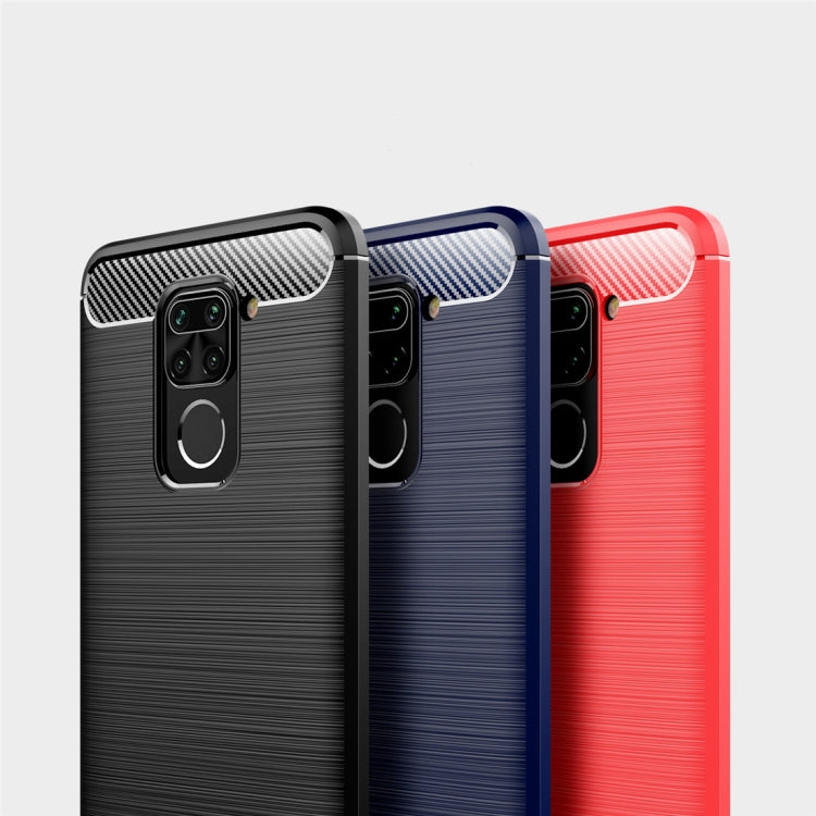 Per custodia in TPU in fibra di carbonio con trama spazzolata XiaomiRedmi Note9, For Redmi Note 9
