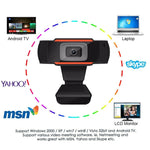 HXSJ A870 Webcam HD 480P Videocamera per PC con microfono ad assorbimento MIC per Skype per Android TV Videocamera per computer girevole Web Cam USB, 480P