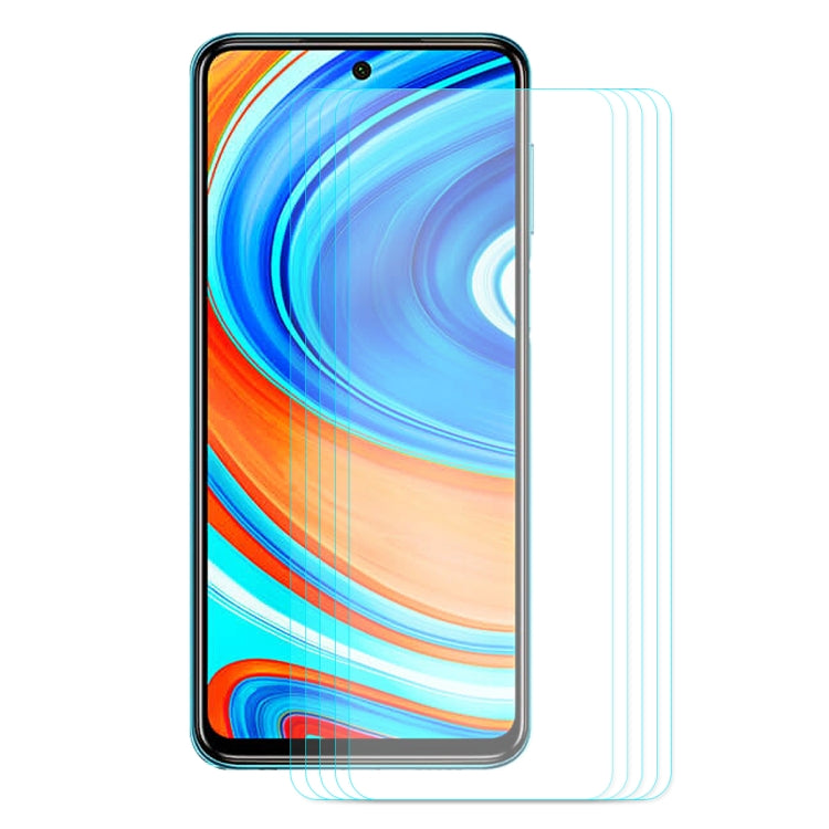 5 PZ ENKAY Hat-principe 0.26mm 9H 2.5D Pellicola in vetro temperato con bordo curvo, For Galaxy A51, For Galaxy A71, For Xiaomi Redmi K30/K30 Pro, For Xiaomi Redmi Note 9/Note 9 Pro, For Huawei Nova 6 SE/P40 Lite