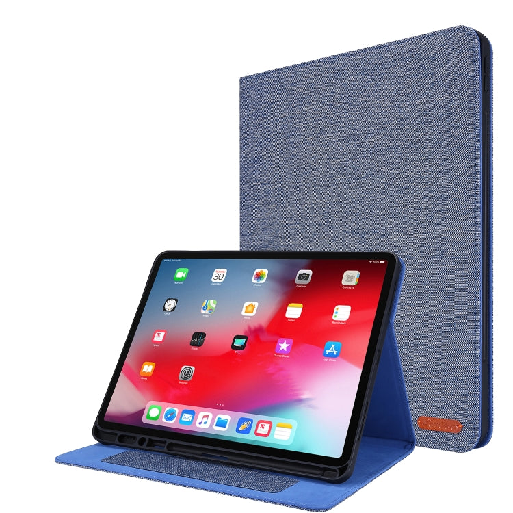 Flip orizzontale TPU + custodia protettiva in pelle PU tessuto con clip per biglietti da visita, For iPad Pro 12.9(2020)