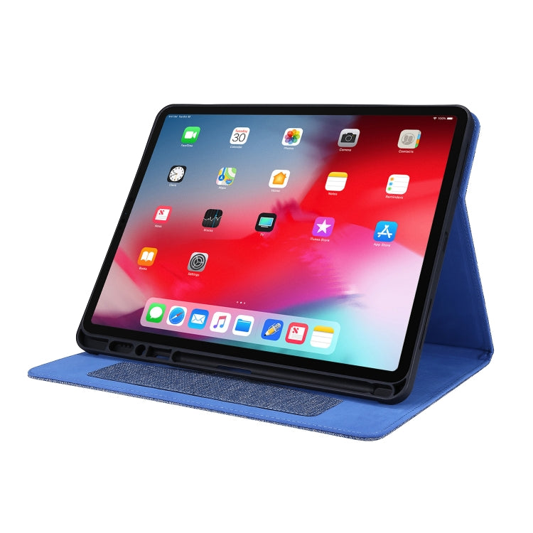Flip orizzontale TPU + custodia protettiva in pelle PU tessuto con clip per biglietti da visita, For iPad Pro 12.9(2020)