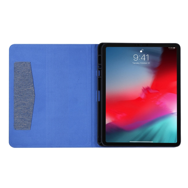 Flip orizzontale TPU + custodia protettiva in pelle PU tessuto con clip per biglietti da visita, For iPad Pro 12.9(2020)