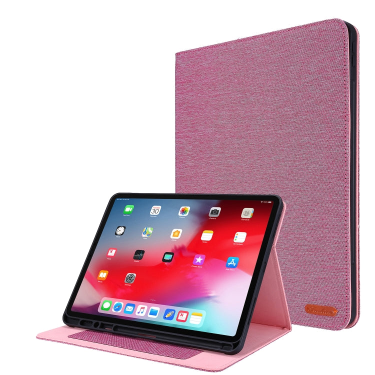 Flip orizzontale TPU + custodia protettiva in pelle PU tessuto con clip per biglietti da visita, For iPad Pro 12.9(2020)