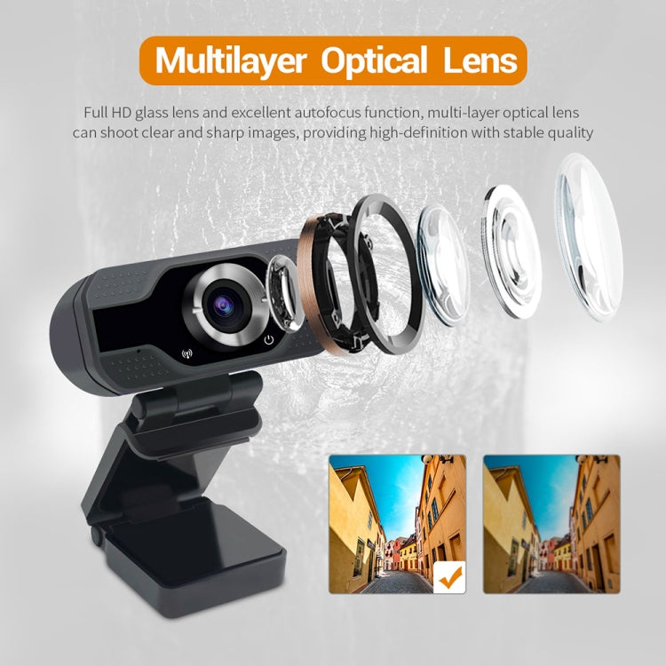 Webcam HD 1080P Microfono incorporato Videocamera Web intelligente Videocamera live per bellezza in streaming USB per computer Android TV