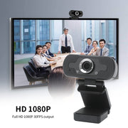 Videocamera Web Full HD 1080P con microfono con cancellazione del rumore Videocamera live per streaming Skype per computer Android TV