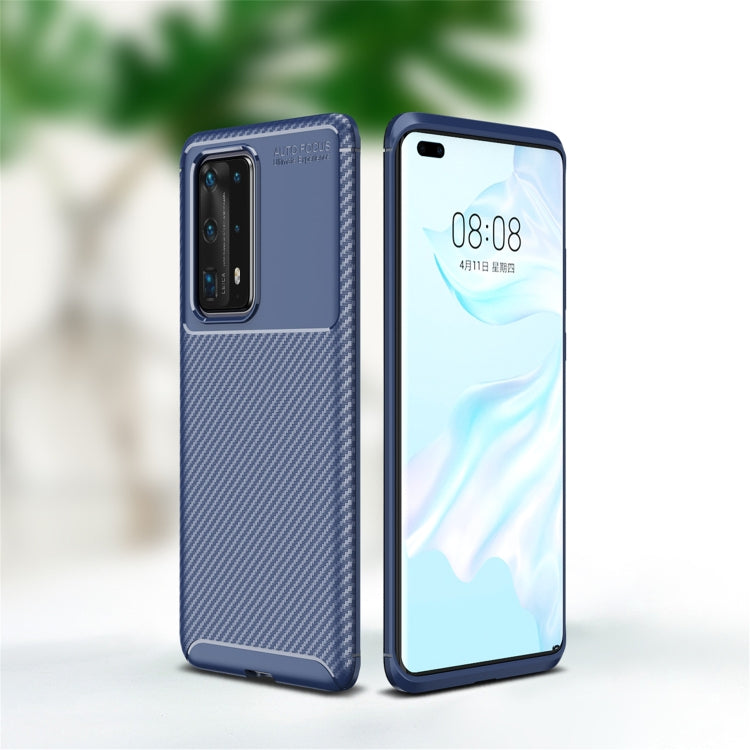 Per Huawei P40 Pro + Custodia in TPU antiurto con struttura in fibra di carbonio, For Huawei P40 Pro+